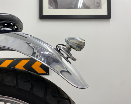 Polished Aluminium Silver Grill LED Custom Motorcycle Motorbike Stop / Tail Light
