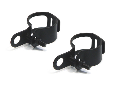 Black Adjustable Fork Mount Indicator Relocation Brackets - 31 mm-36mm Black Adjustable Fork Mount Indicator Relocation Brackets - 31 mm-36mm