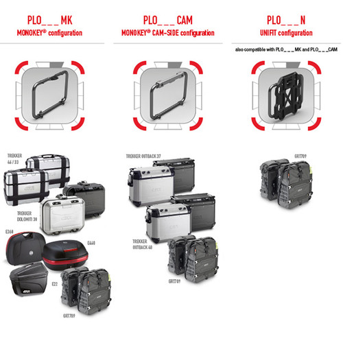 Givi PLOR8203MK One-Fit Monokey Pannier Holders - Moto Guzzi V85 TT