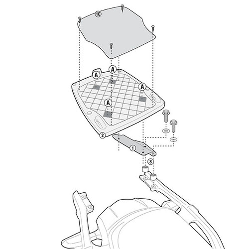 Givi SR4105 Monokey Adaptor Plate - Kawasaki Versys 1000 Givi SR4105 Monokey Adaptor Plate - Kawasaki Versys 1000