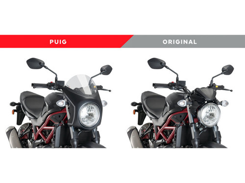 Retro Black Semi Fairing And Screen 195mm - 3169F