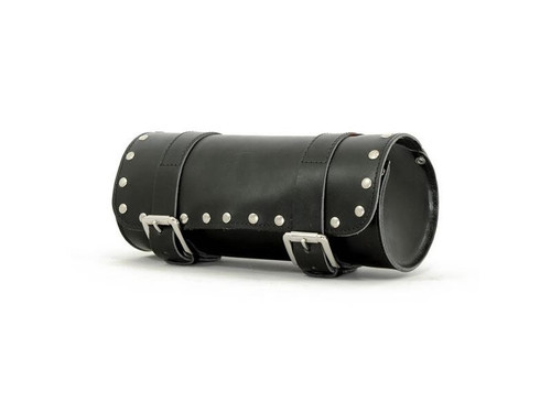 Black 4L Studded Leather Tool Roll Bag By Longride CUS120A Black 4L Studded Leather Tool Roll Bag By Longride CUS120A