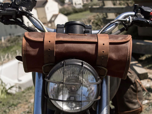 Brown 1.5L Waxed Canvas Tool Roll Bag By Longride CUS124WBRO