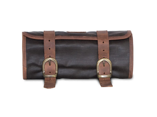Khaki 1.5L Waxed Canvas Tool Roll Bag By Longride CUS124WKHA