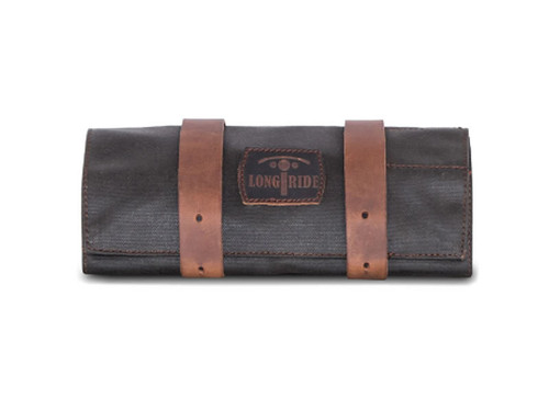Khaki 0.5L Waxed Canvas Tool Roll Bag By Longride CUS125WKHA Khaki 0.5L Waxed Canvas Tool Roll Bag By Longride CUS125WKHA