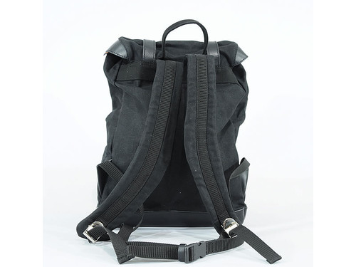 Black Waxed Canvas Backpack By Longride CUS4516WBLA