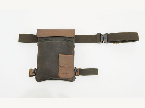 Khaki Waxed Canvas Leg Bag By Longride CUS4056WKHA Khaki Waxed Canvas Leg Bag By Longride CUS4056WKHA
