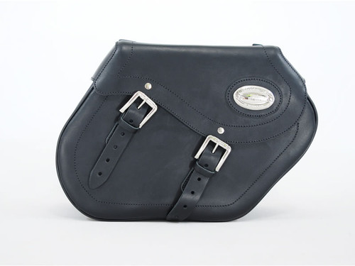 Black 38L Leather Saddlebags By Longride HCL154 Black 38L Leather Saddlebags By Longride HCL154