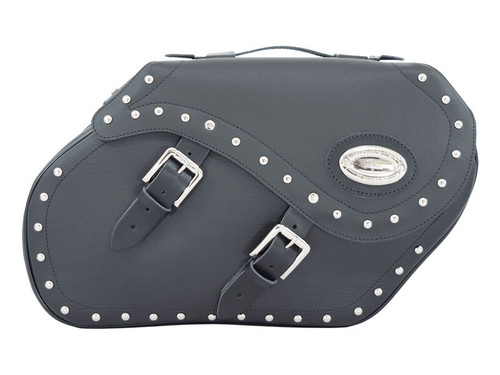 Black 34L Studded Iparex Saddlebags By Longride HC147A Black 34L Studded Iparex Saddlebags By Longride HC147A