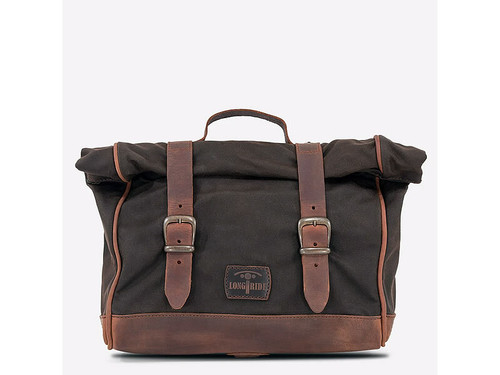 Khaki 9.5L Waxed Canvas LOX Saddlebag By Longride LOX133WKHA Khaki 9.5L Waxed Canvas LOX Saddlebag By Longride LOX133WKHA