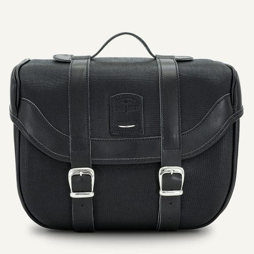 Longride Black 28L Waxed Canvas Quick Release Saddlebag By Longride HQR2037WBLA