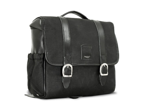 Black 12.5L Waxed Canvas Multifit Saddlebag By Longride CUS131WBLA