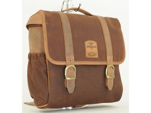 Brown 12.5L Waxed Canvas Multifit Saddlebag By Longride CUS131WBRO
