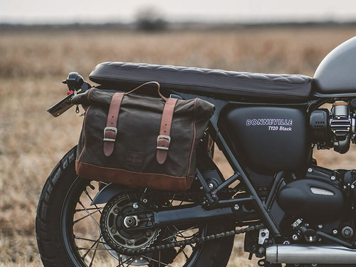Brown 9.5L Waxed Canvas Multifit Saddlebag By Longride CUS133WBRO