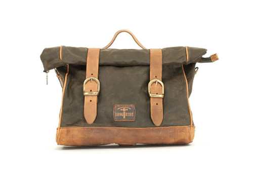 Khaki 9.5L Waxed Canvas Multifit Saddlebag By Longride CUS133WKHA Khaki 9.5L Waxed Canvas Multifit Saddlebag By Longride CUS133WKHA