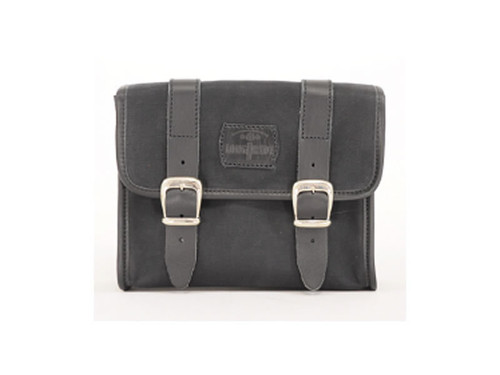 Black 4L Waxed Canvas Multifit Saddlebag By Longride CUS134WBLA