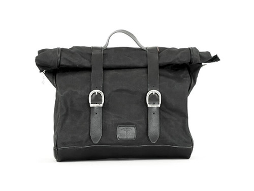 Black 18L Waxed Canvas Multifit Saddlebag By Longride CUS137WBLA
