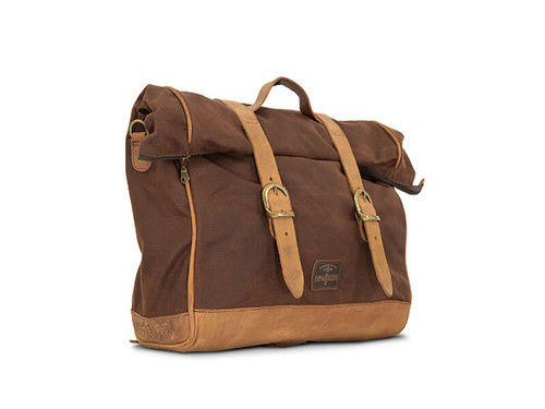 Brown 18L Waxed Canvas Multifit Saddlebag By Longride CUS137WBRO