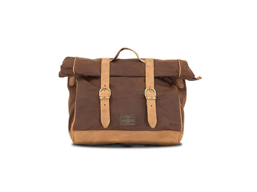 Brown 18L Waxed Canvas Multifit Saddlebag By Longride CUS137WBRO Brown 18L Waxed Canvas Multifit Saddlebag By Longride CUS137WBRO