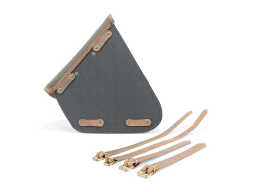 Khaki 7.6L Waxed Canvas Swing Arm Bag (Right) By Longride CUS275WKHA