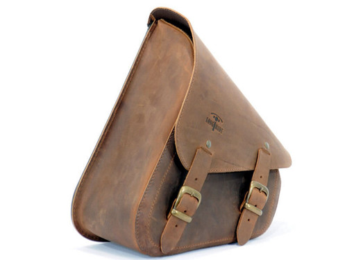 Brown 7.6L Waxed Canvas Swing Arm Bag (Right) By Longride CUS275R Brown 7.6L Waxed Canvas Swing Arm Bag (Right) By Longride CUS275R