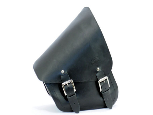 Black 7.6L Waxed Canvas Swing Arm Bag (Left) By Longride CUS274 Black 7.6L Waxed Canvas Swing Arm Bag (Left) By Longride CUS274