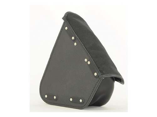 Black 7.6L Waxed Canvas Swing Arm Bag (Left) By Longride CUS274WBLA