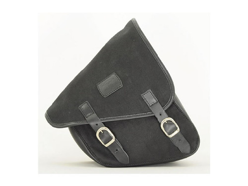 Black 7.6L Waxed Canvas Swing Arm Bag (Left) By Longride CUS274WBLA Black 7.6L Waxed Canvas Swing Arm Bag (Left) By Longride CUS274WBLA