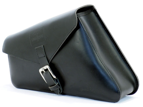 Black 5.8L Leather Swing Arm Bag By Longride CUS282 Black 5.8L Leather Swing Arm Bag By Longride CUS282