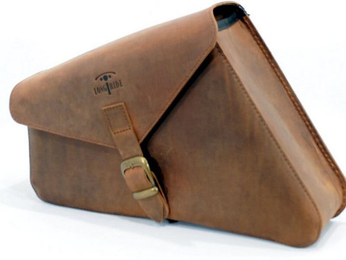 Brown 5.8L Leather Swing Arm Bag By Longride CUS282R Brown 5.8L Leather Swing Arm Bag By Longride CUS282R