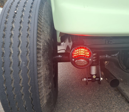 Pair of Black Vintage Style Car Integrated LED Stop Tail Lights with Indicators
