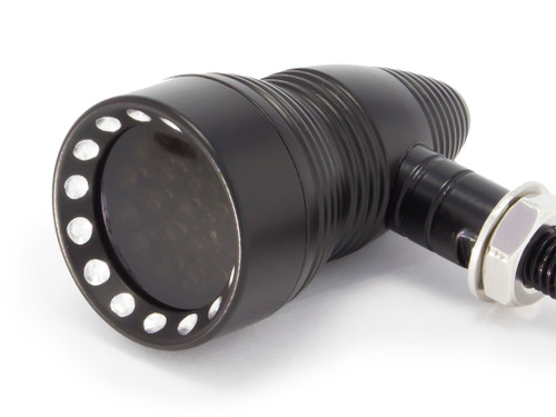 Matt Black Cone Shaped Aluminium Retro Vintage LED Indicators / Turn Signals with Smoked Lense