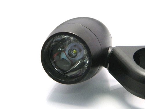 BLACK Aluminium Bullet Spot Fog Lights with Complete Wiring Kit & Fork Clamps