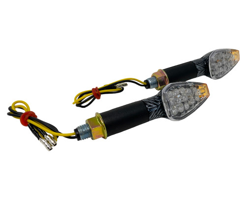 Carbon Look LED Indicators - Long Stem with Amber Tips