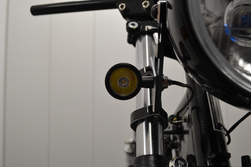 Black CNC Billet Ally Integrated LED Motorbike Driving Lights DRL and Indicators