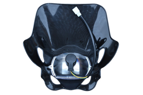 Universal Carbon Fibre Effect / Look 12V/35W Motocross Headlight For All Motocross & Enduro Motorbikes