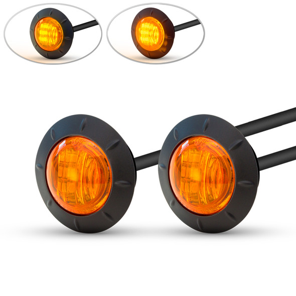 Motorbike LED Running Lights / Indicators Turn Signals - 2" 50mm - Amber Lens