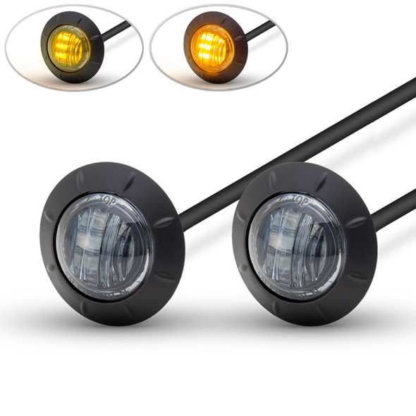 Motorbike LED Running Lights / Indicators Turn Signals - 2" 50mm - Smoked Lens
