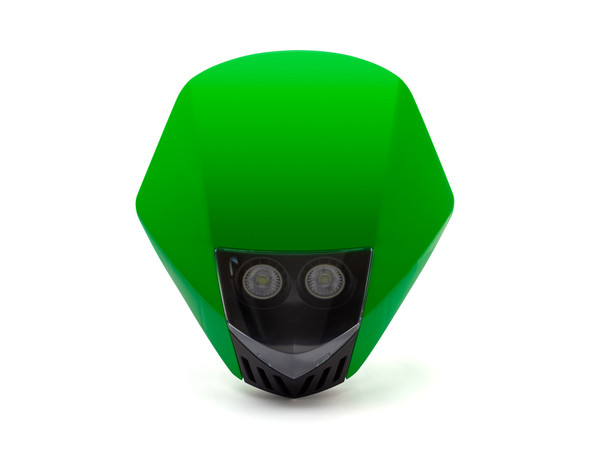 GREEN Motorbike Headlight Mask - LED 12V 35W - Project Streetfighter Supermoto