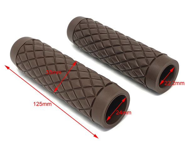 Brown Diamond Hand Grips - Soft Touch for 22mm (7/8") Handlebars