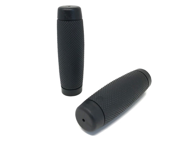 Black Ribbed Hand Grips - Soft Touch for 22mm (7/8") Handlebars