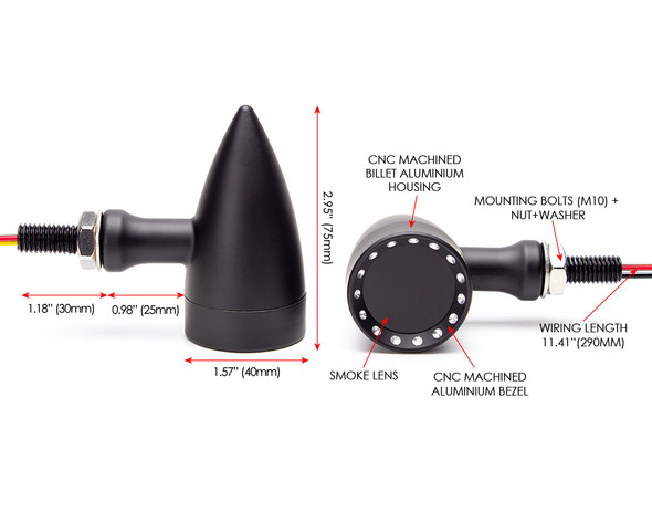 LED Indicators - REAR with Integrated Stop and Taillight for Custom Retro Project