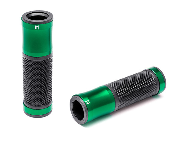 Green Anodised Aluminium / Rubber Hand Grips for 22mm Bars