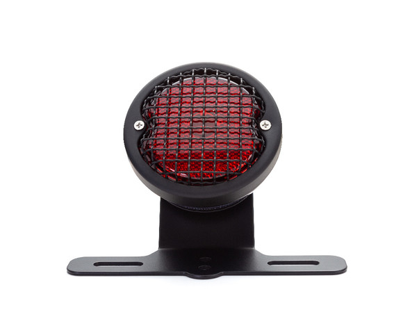 Retro LED Stop Tail Driving Light with Vintage Mesh Grill - Matt Black 