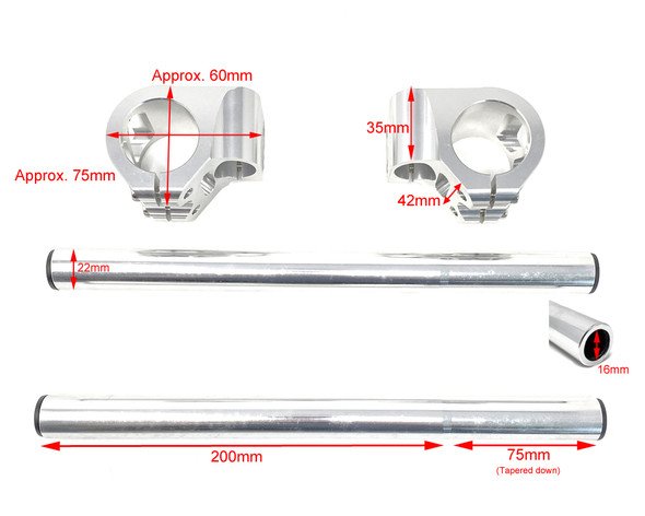 Motorcycle Clip On Handlebars for Forks Billet Alloy for Cafe Racer PAIR