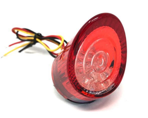 Round Pointy E-Marked Red LED Motorcycle Motorbike Stop & Tail Light