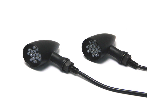 Matt Black Steel LED Motorbike Motorcycle Indicators / Turn Signals Matt Black Steel LED Motorbike Motorcycle Indicators / Turn Signals