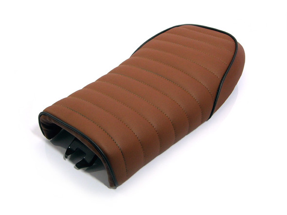 Motorbike Seat for Scrambler Yard Build with Ribbed Look in Brown