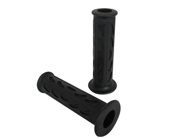 Black Soft Silicon / Rubber Motorcycle Motorbike Hand Grips 22mm  7/8" Universal