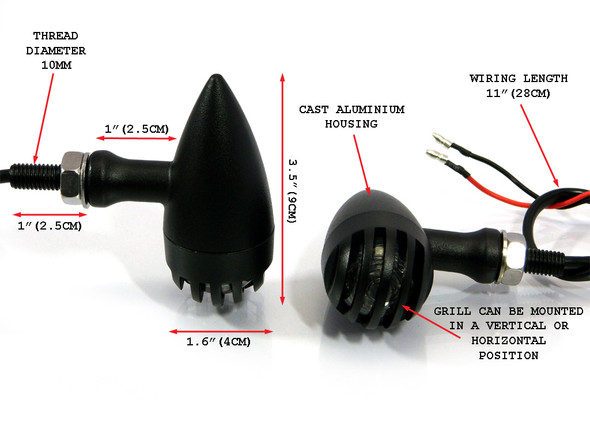 Universal High Quality Black Aluminium Custom Prison Style Indicators / Turn Signals Universal High Quality Black Aluminium Custom Prison Style Indicators / Turn Signals